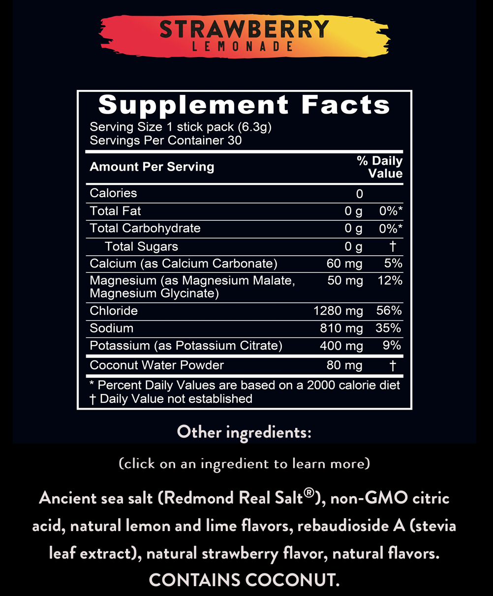 RE-LYTE Hydration Sticks Strawberry Lemonade 30pk