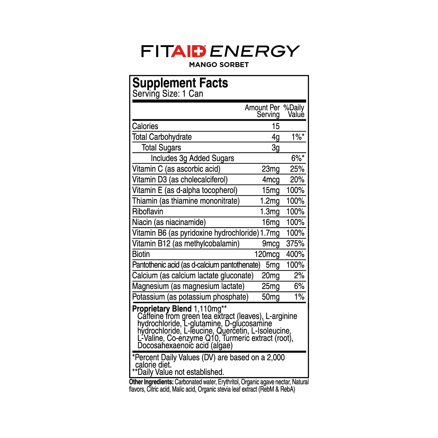 FITAID Energy Mango Sorbet:  MS-12P (00810047240594)