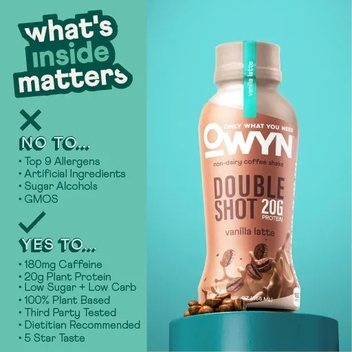 OWYN Double Shot 20mg Protein Shake • Vanilla Latte